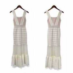 Nightcap Clothing White Dress Full Length Body Con 1 Fitted Beautiful